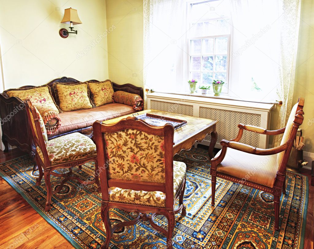 Interior with antique furniture