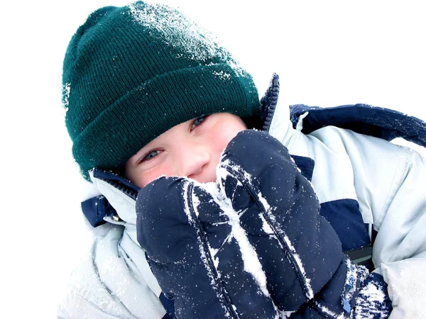 Inverno menino divertido — Fotografia de Stock