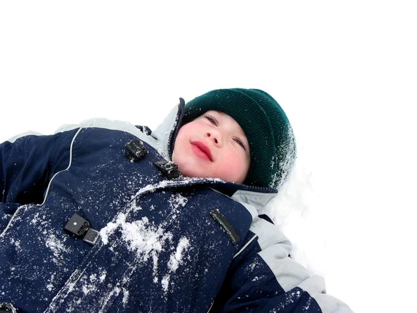 Boy dětské zimní radovánky — Stock fotografie