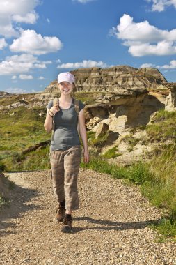 Hiker badlands Alberta, Kanada içinde