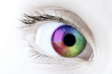 Rainbow eye closeup clipart