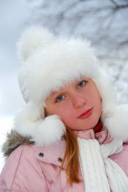 Girl winter hat clipart