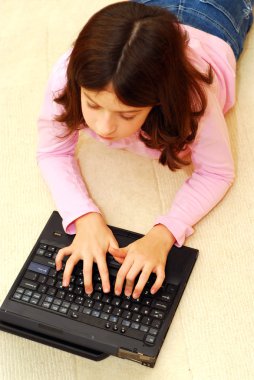 Girl computer clipart