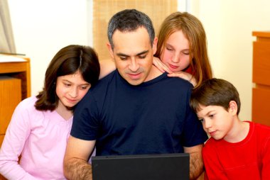 Family computer clipart