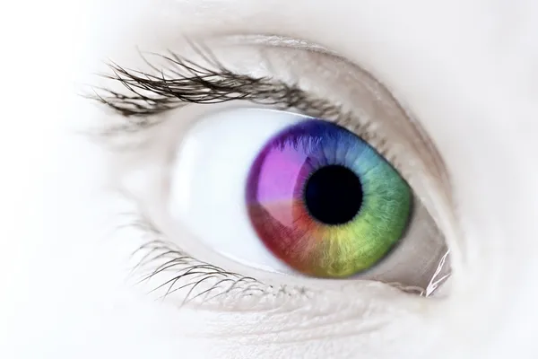 Rainbow eye close-up — Stockfoto