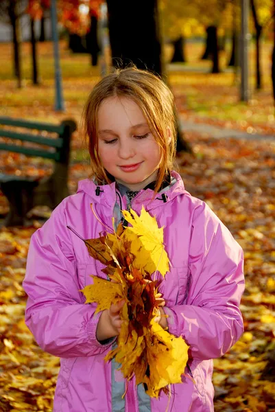 Восени дівчата — стокове фото