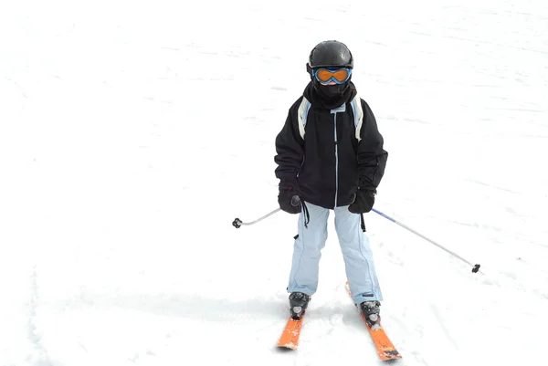 Dívka, sjezdové lyžování — Stock fotografie