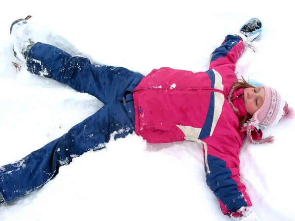 Angelo della neve invernale — Foto Stock