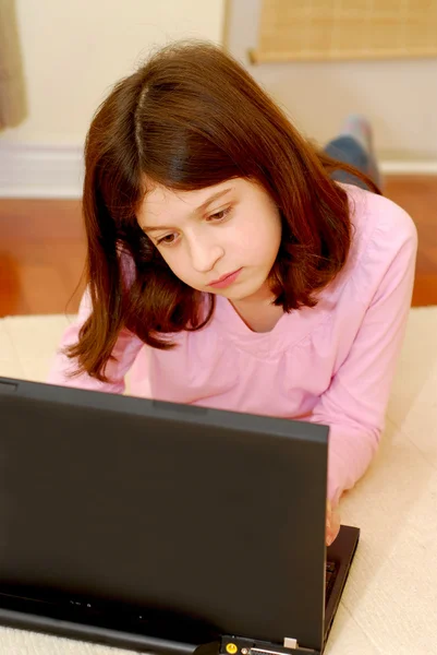 Girl computer — Stock Photo, Image