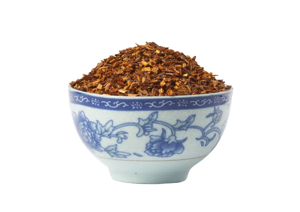 Laza rooibos vörös tea, elszigetelt tál Stock Kép