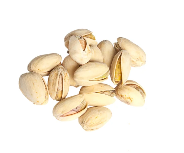 Salted pistachio nut with shell, isolated Royalty Free Stock Photos