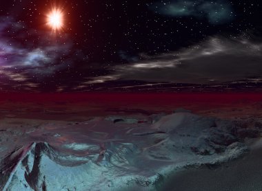 View of an alien landscape clipart