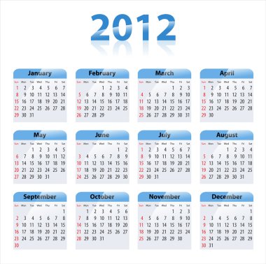 Calendar for 2012 clipart