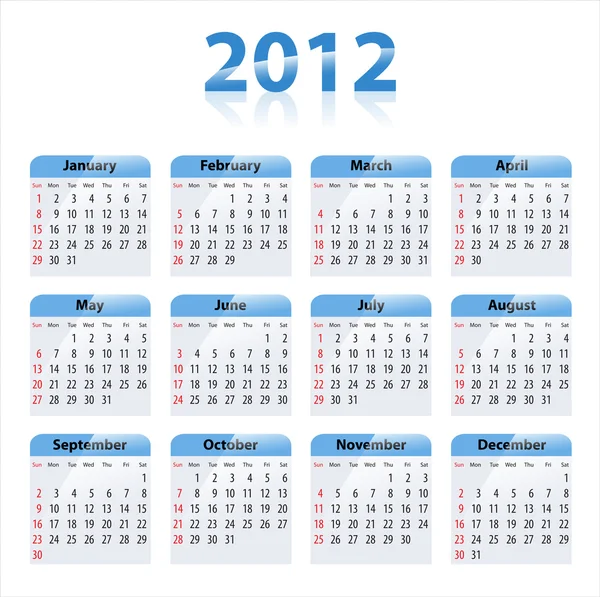 stock vector Calendar for 2012