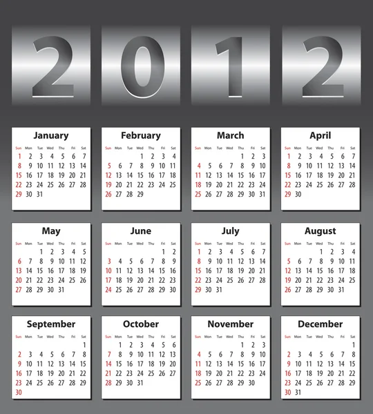 Стильний календар на 2012 рік — стоковий вектор