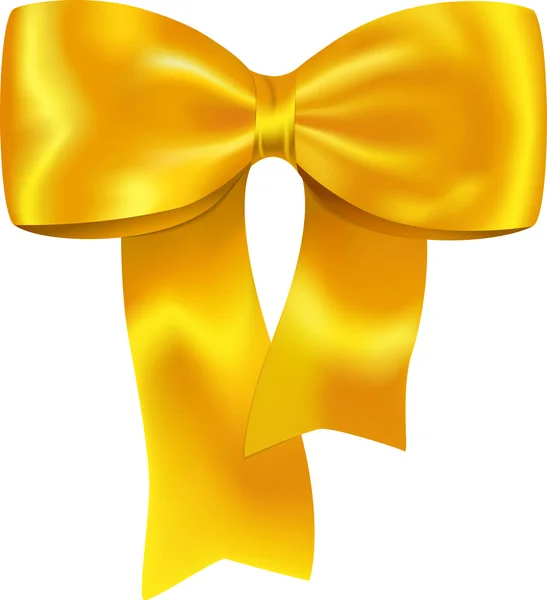 Arco de regalo amarillo — Vector de stock