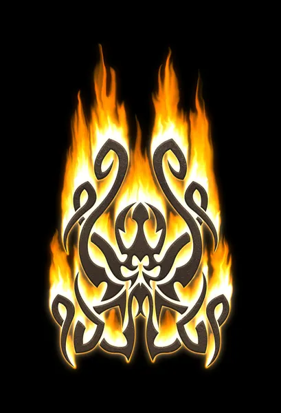 Flaming tribal octopus — Stock Photo, Image