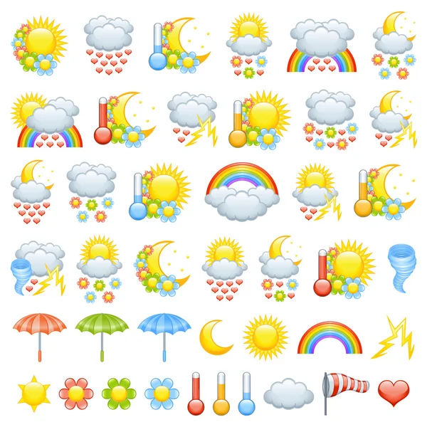 Love weather icons — Stock Vector