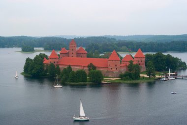 Galve lake and Trakai castle clipart