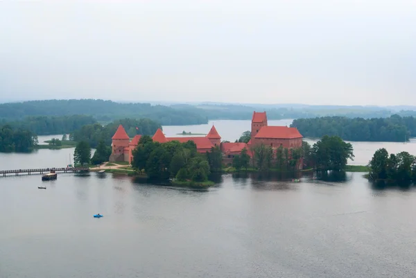 Galve tó és a trakai castle — Stock Fotó