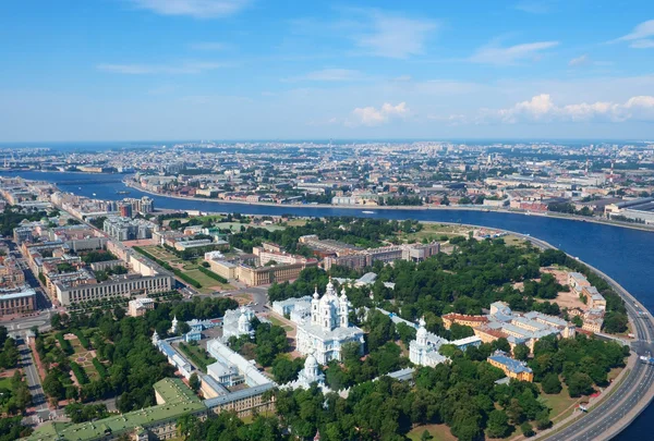 Blick aus der Vogelperspektive auf den Heiligen Peterburg Stockbild