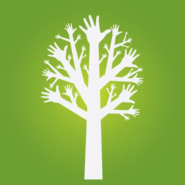 Hands tree — Stock Vector
