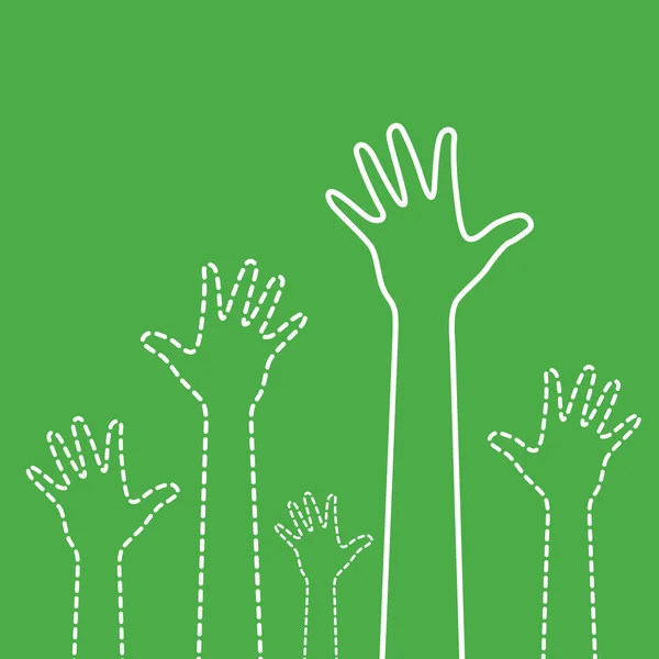 Groene handen — Stockvector
