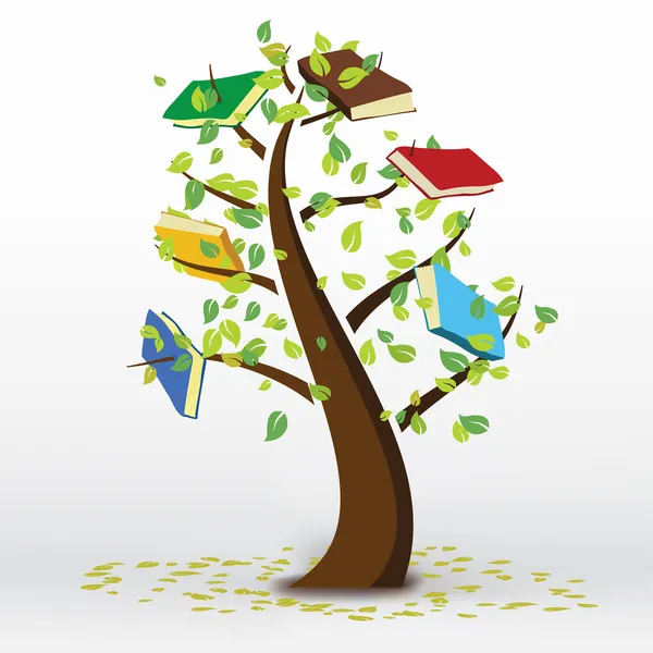 Książki drzewo — Wektor stockowy
