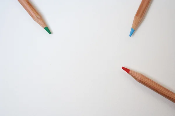 Tres colores de lápiz — Foto de Stock