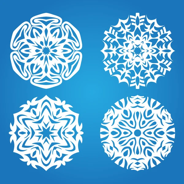 Blue snowflake set — Stock Vector