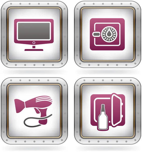 Hotel Related Icons — Stock Vector