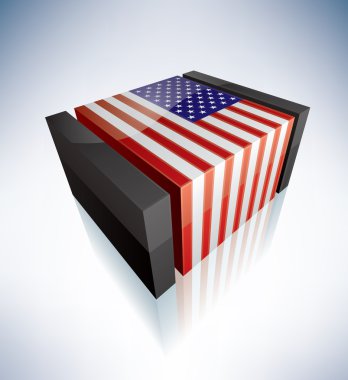 Three-dimensional Flag of USA clipart