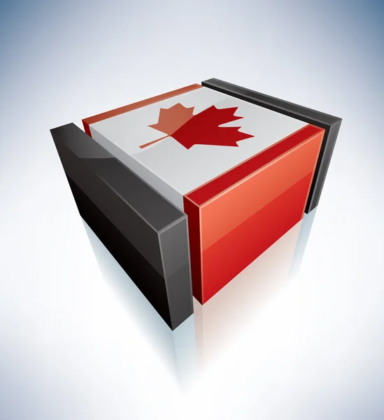 3D flag of Canada — Stock Vector