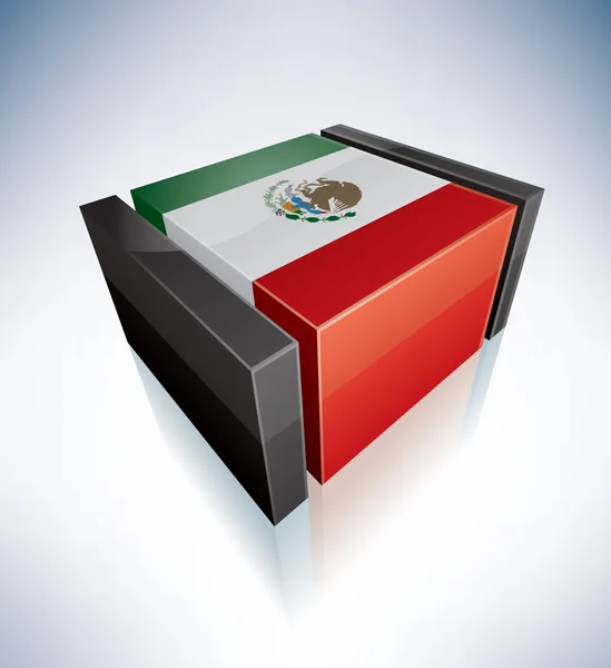 3D flagga Mexiko — Stock vektor