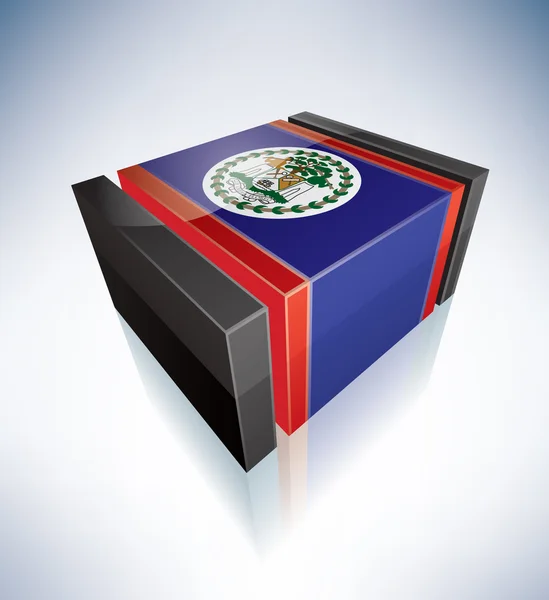 3D flag of Belize — Stock Vector