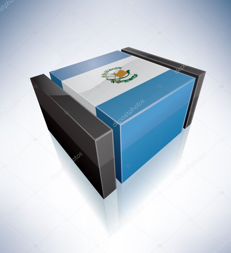 Three-dimensional Flag of Republic of Guatemala (part of the 3D Flags Icons Set) EPS v. 10