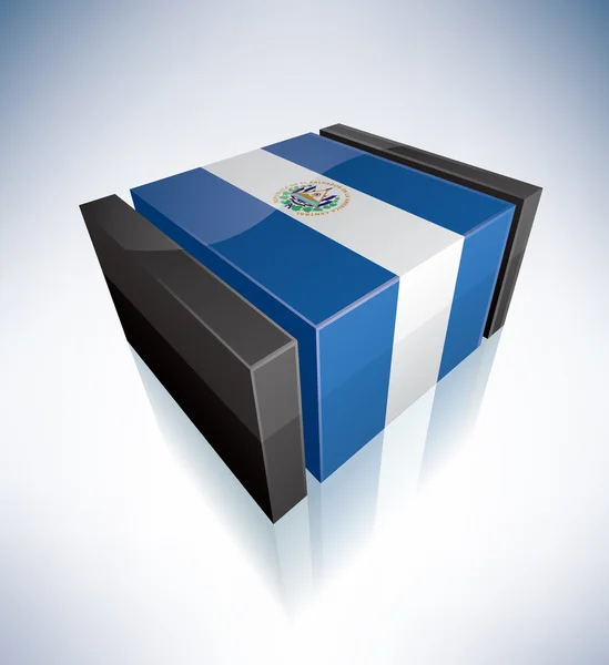 3D σημαία του Σαλβαδόρ — Διανυσματικό Αρχείο