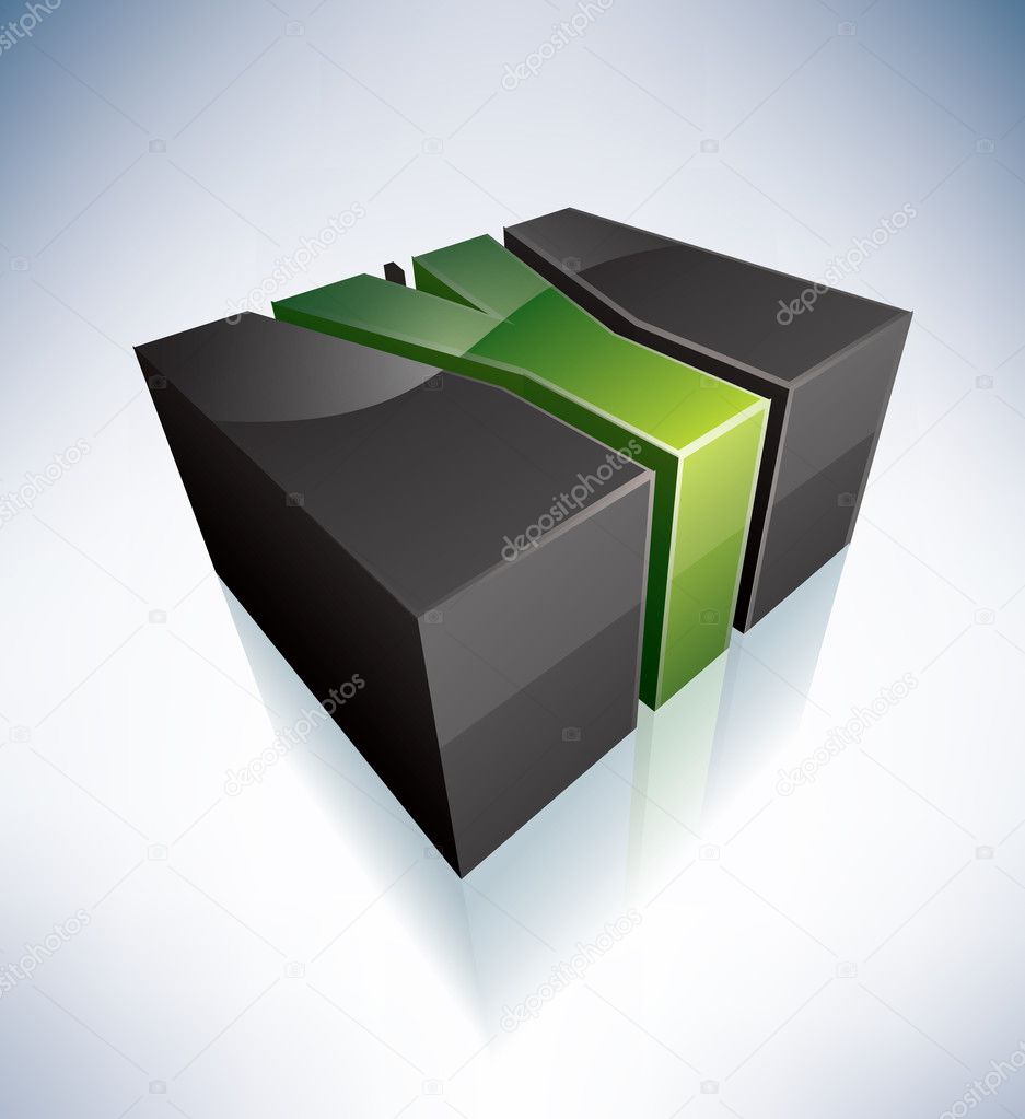 3D Y green logo letter (part of the 3D Alphabet Icons Set) EPS v. 10