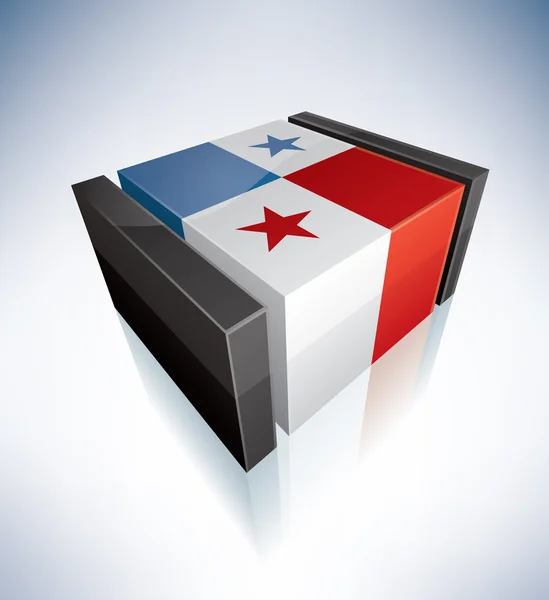 3D-flagga Panama — Stock vektor