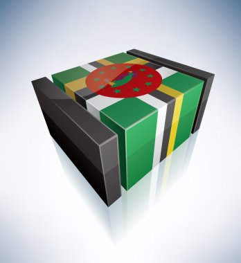 3D flag of Dominica clipart