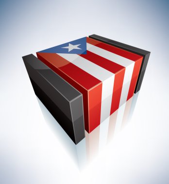 3D flag of Commonwealth of Puerto Rico clipart