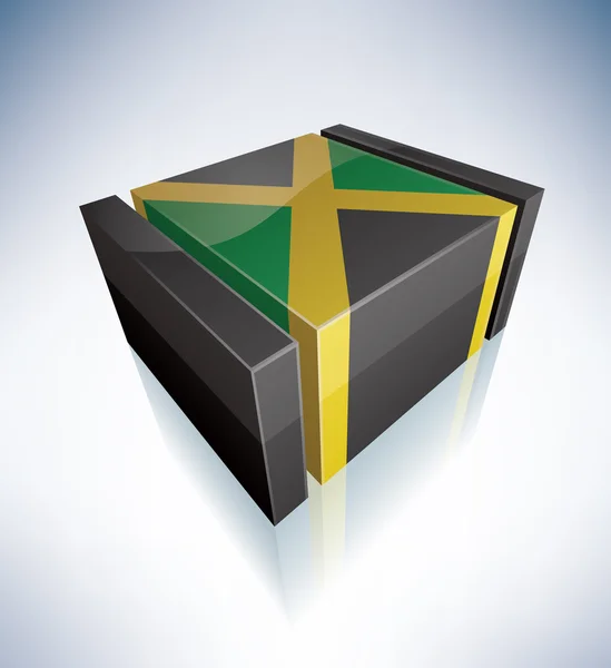 Bandeira 3D de Jamaica — Vetor de Stock