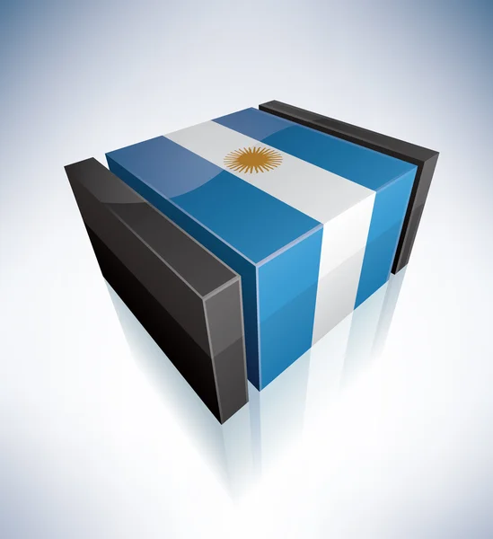 3D vlajka Argentiny — Stockový vektor