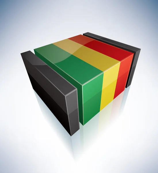 3D vlajky Bolívie — Stockový vektor