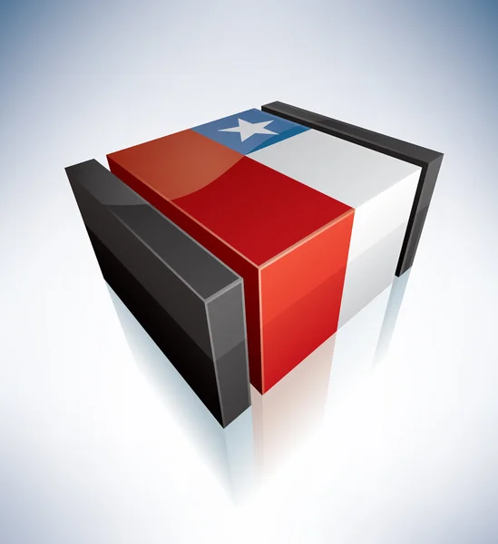 3D-vlag van Chili — Stockvector