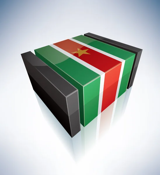 3D flag of Republic of Suriname — Stock Vector