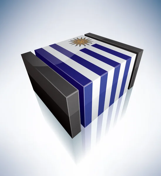 3D Flaga Republiki Urugwaju — Wektor stockowy