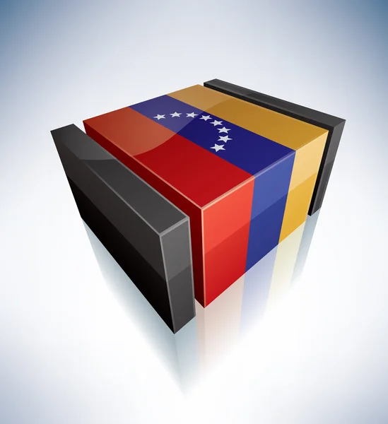 3d 国旗的委内瑞拉 — 图库矢量图片