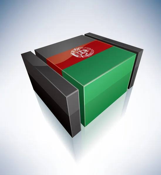 Afghanistans 3D-flagg – stockvektor