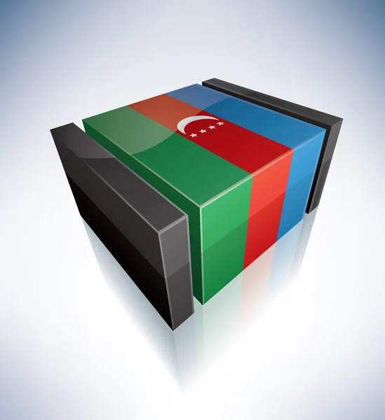 3d Flagge von Azerbaijan — Stockvektor